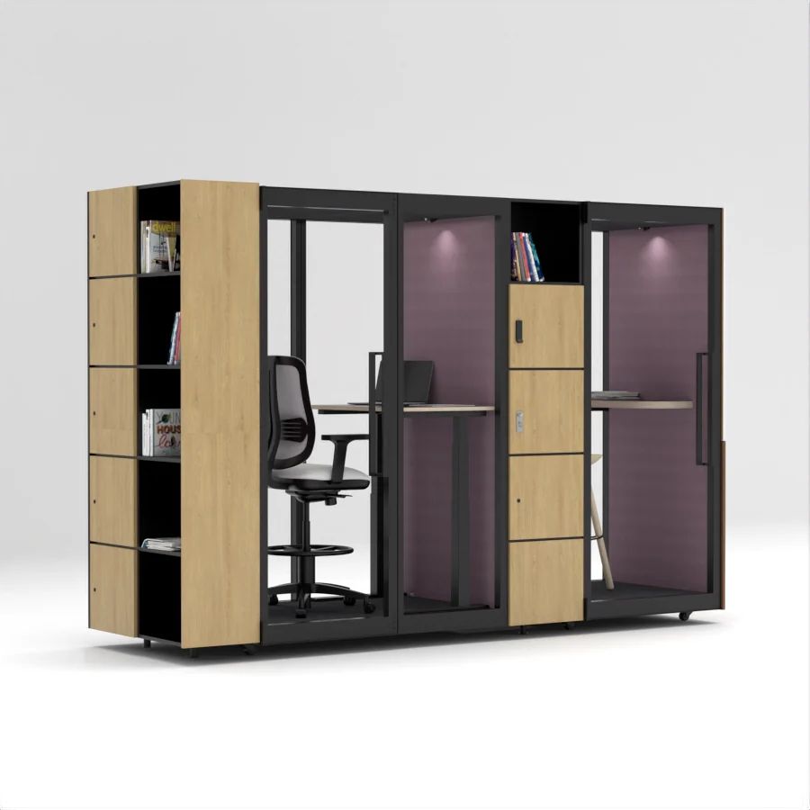 Technical model of the acoustic booth storage linkage