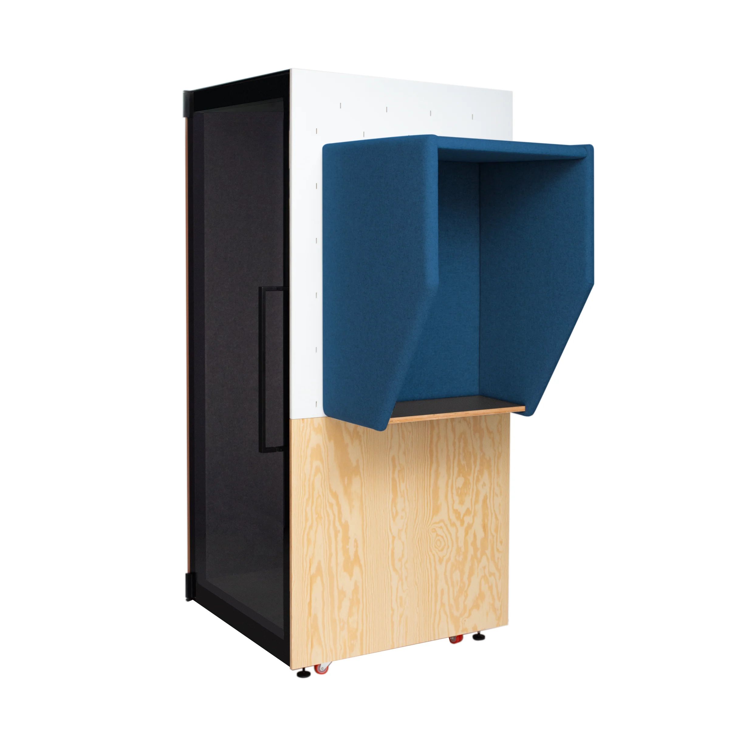 Blue acoustic phone hood and ARS Kameleon booth installation