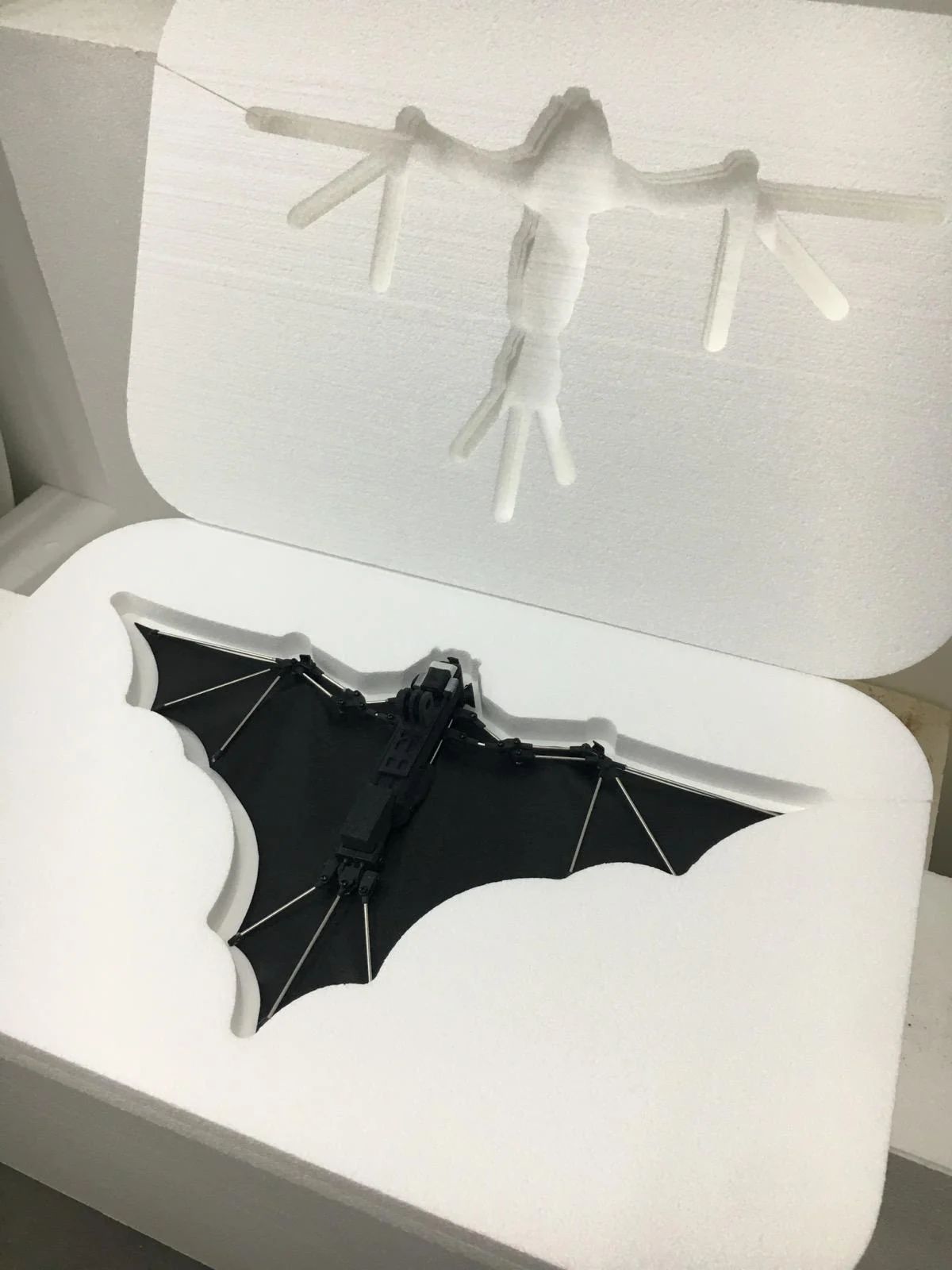 Finished articulated Digital Bat prop shown upright