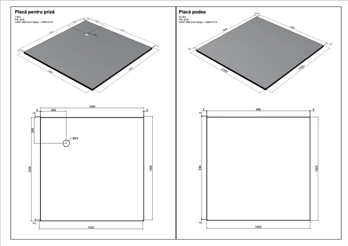 Technical detail drawing of the modular expo flooring system