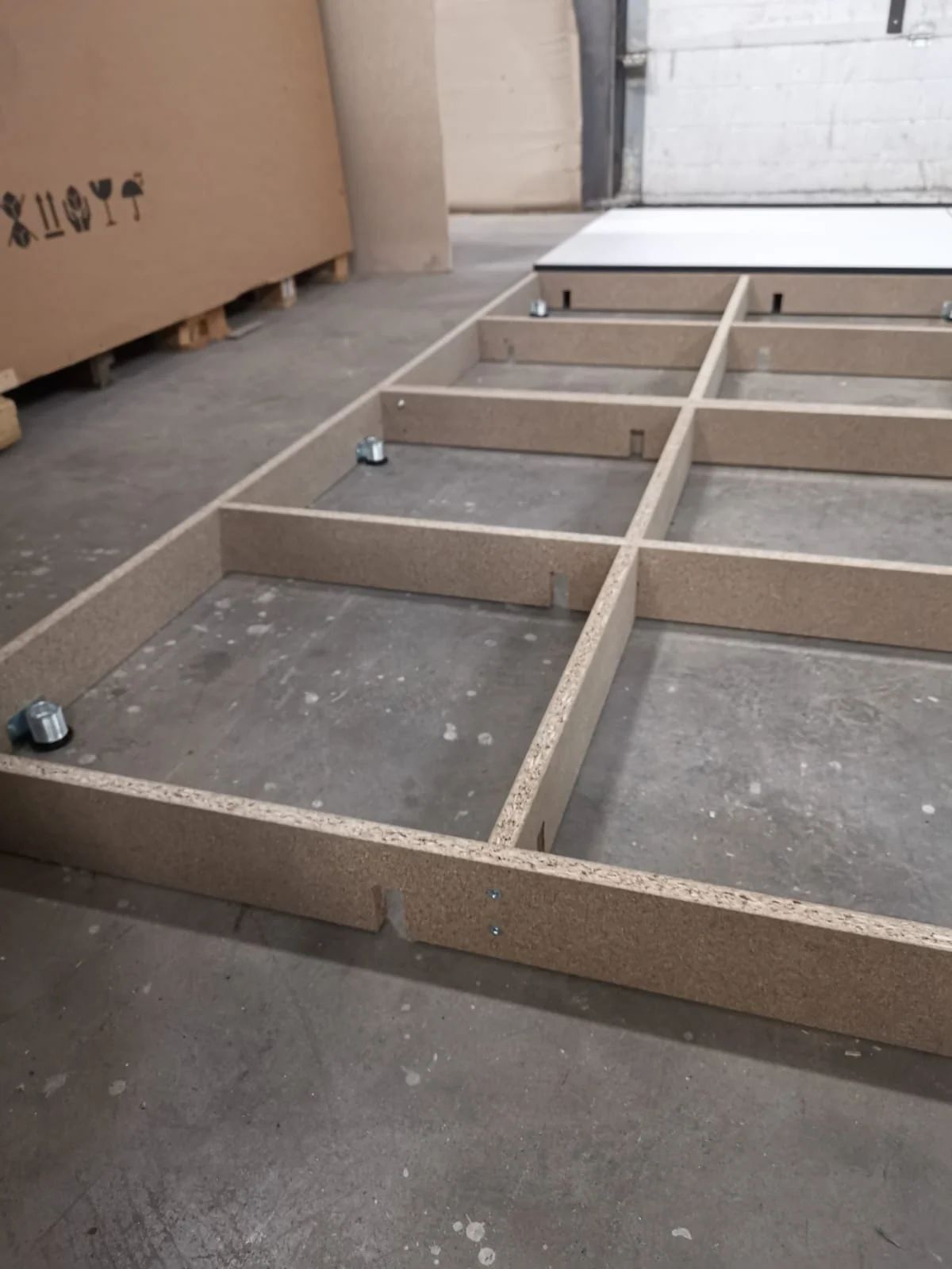 Modular exhibition flooring panel in use