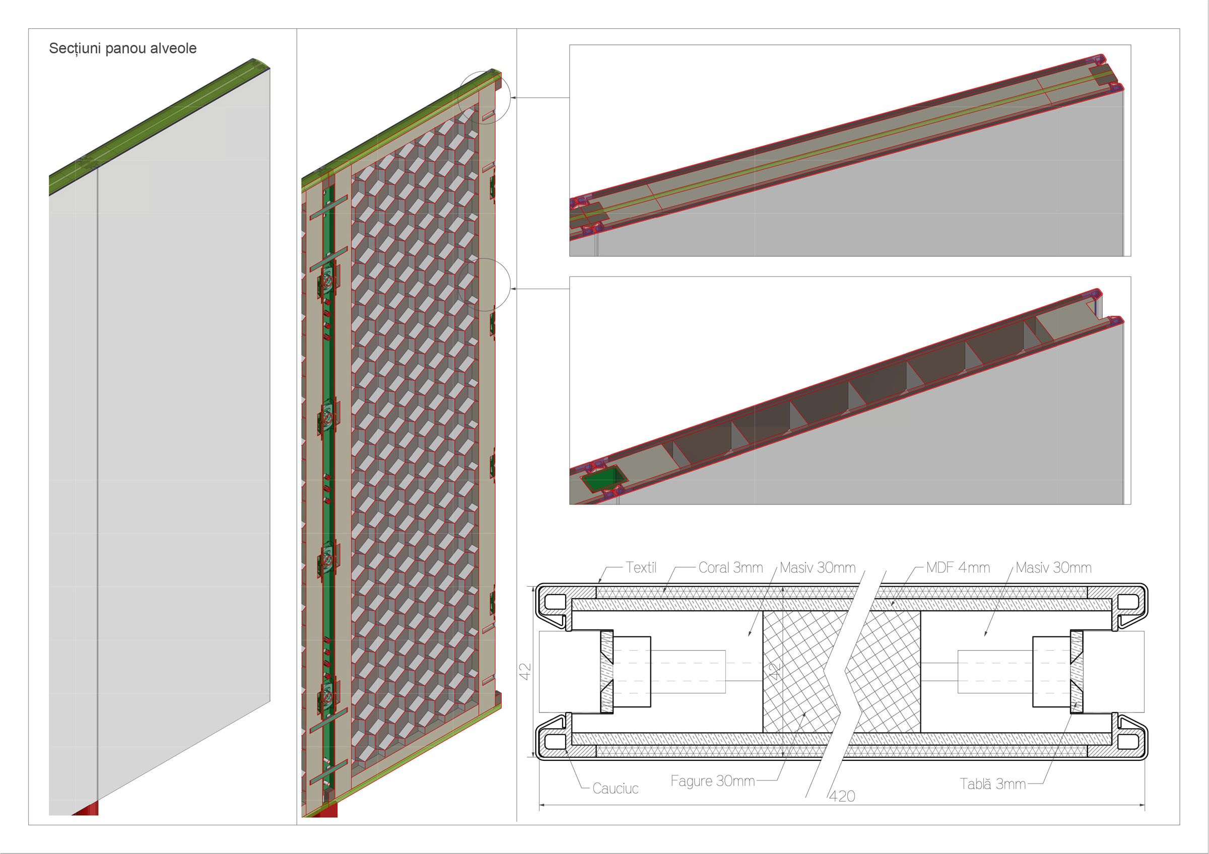 Acoustic panels configured as a lounge, coat rack, and shared storage area