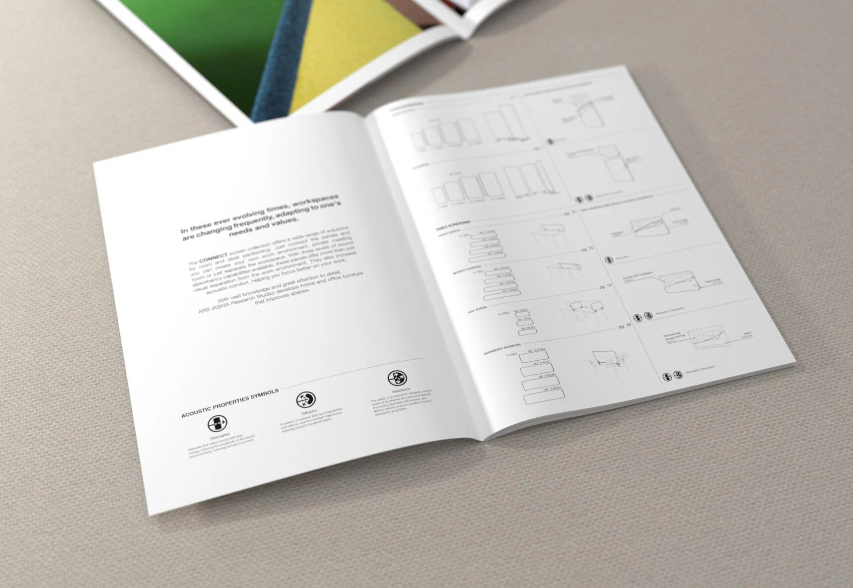 Open Askia Furniture catalogue spread showing products and layout design