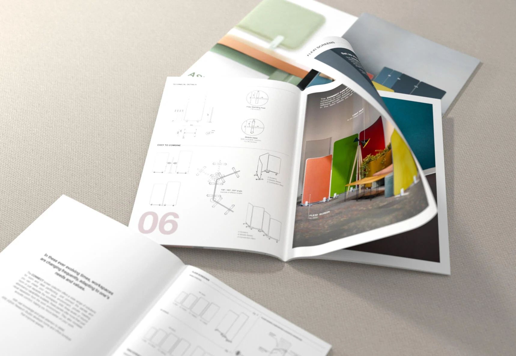 Open Askia Furniture catalogue spread with furniture photography