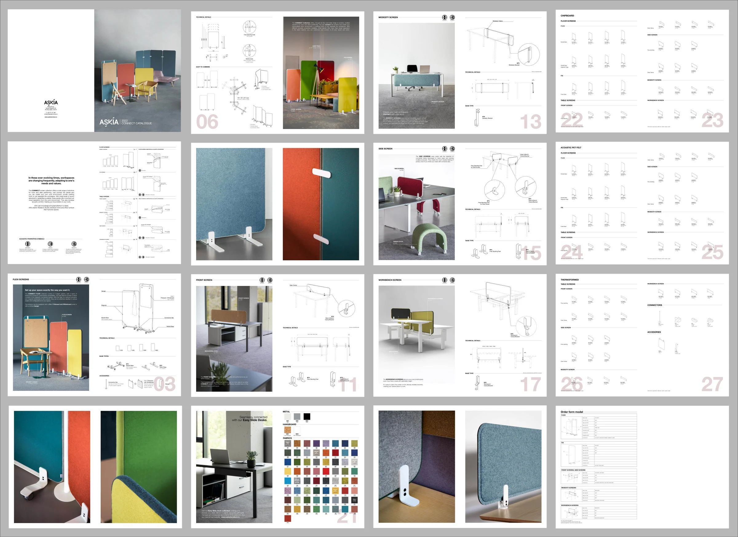 Askia Furniture catalogue pages displayed in an editorial sequence