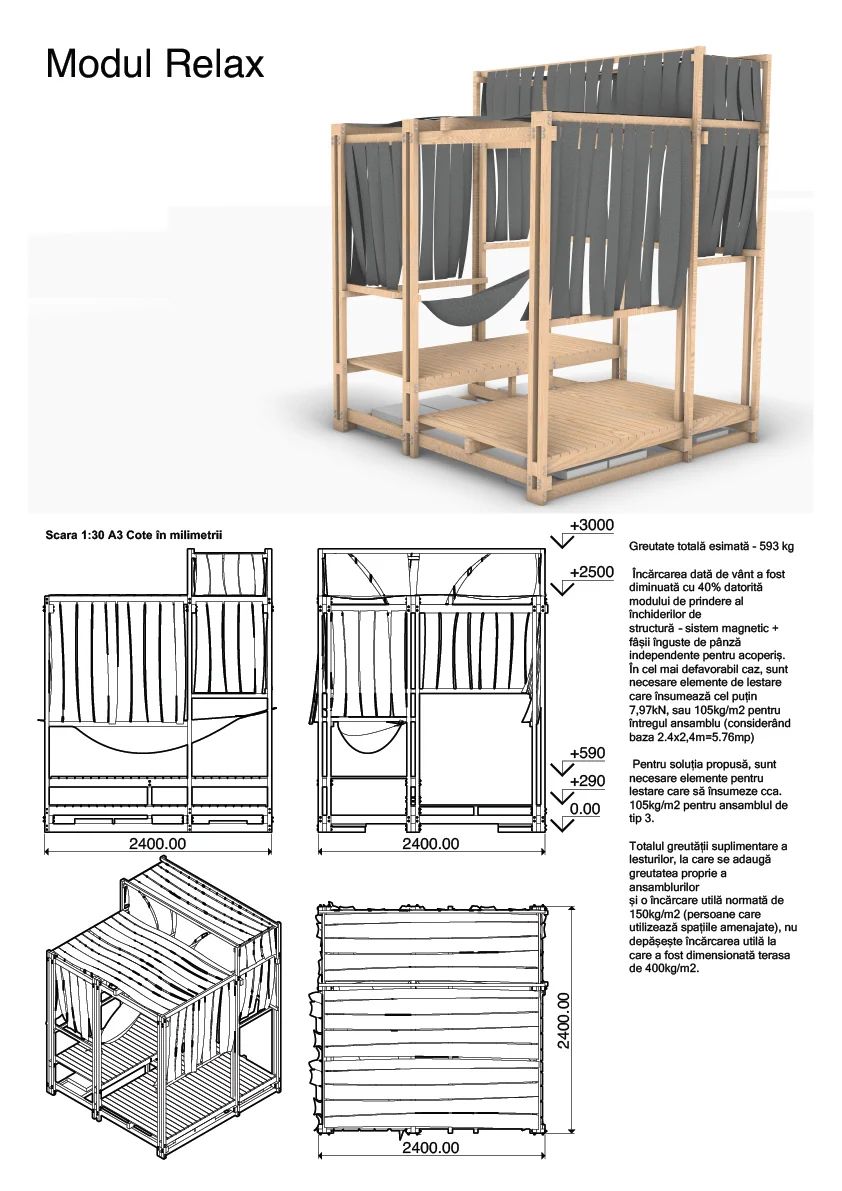 Completed terrace pavilion for working and socialising