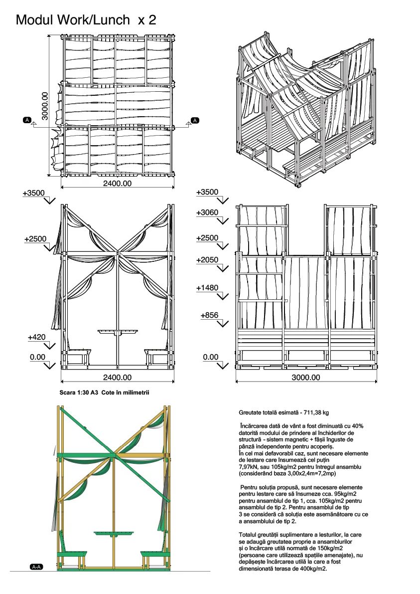Terrace workspace pavilion shown in use