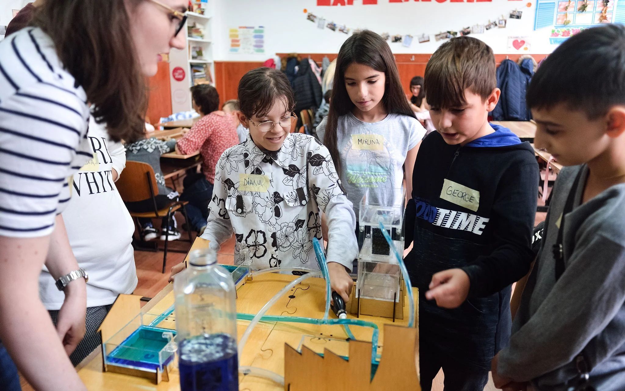 Urban Water Cycle model in use with manually pumped water